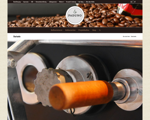 paduno-kaffeepads.de screenshot
